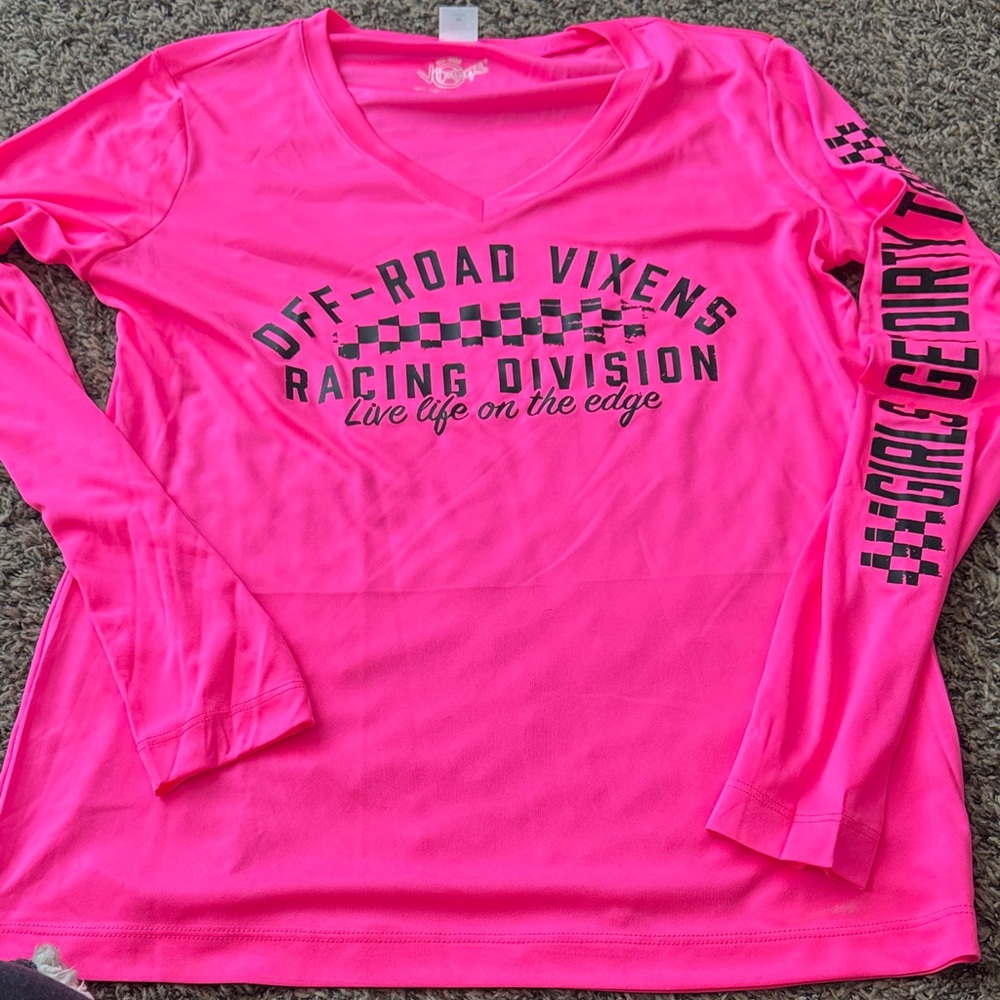 Off-Road Vixens Racing Division Hot Pink Long Sleeve Top